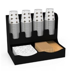 Cafemarkt 16 Oz Bardak Uyumlu Çay ve Kahve Organizasyon Standı, 38.2x20x25 cm, Siyah - Cafemarkt