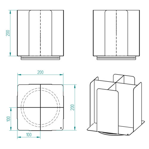 Cafemarkt 16 Oz Cup Compatible 4 Compartment Rotating Cardboard Cup Stand, Black - 4