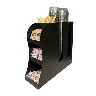 Cafemarkt 2 Bölmeli 16 Oz Bardak Uyumlu Karton Bardak Standı, 11.5x38.2x34 cm, Siyah - Cafemarkt