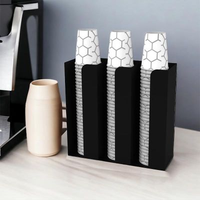 Cafemarkt 3 Bölmeli 16 Oz Bardak Uyumlu Özel Karton Bardak Standı, 32x10x30 cm, Siyah - Cafemarkt