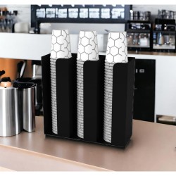 Cafemarkt 3 Bölmeli 16 Oz Bardak Uyumlu Özel Karton Bardak Standı, 32x10x30 cm, Siyah - 5