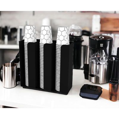 Cafemarkt 3 Bölmeli Özel Karton Bardak Standı, Siyah - 6