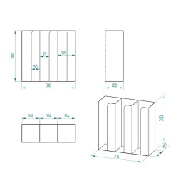 Cafemarkt 3 Compartment 16 Oz Cup Compatible Custom Cardboard Cup Stand, Black - 4