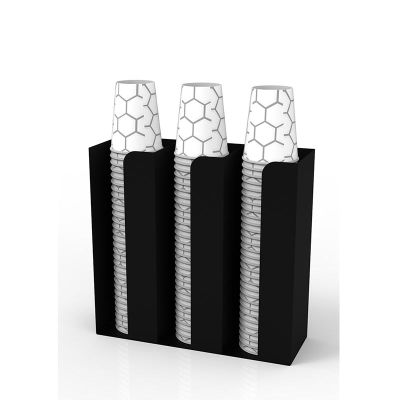 Cafemarkt 3 отделения для чашек по 16 унций, совместимые с подставкой для чашек из картона, черный - Cafemarkt