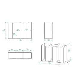 Cafemarkt 3 أكواب كرتونية ذات 3 حجرات كرتون 2 حجرة تقليب وحامل حلوى، أسود - 5