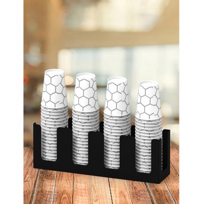 Cafemarkt 4 Bölmeli 14 Oz Bardak Uyumlu Karton Bardak Standı, 40x14x9.5 cm - Cafemarkt