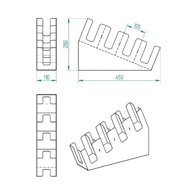 Cafemarkt 4 Bölmeli 16 Oz Bardak Uyumlu Karton Bardak Standı - Cafemarkt