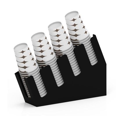 Cafemarkt 4 Bölmeli Kademeli 8 Oz Bardak Uyumlu Karton Bardak Standı, Siyah - Cafemarkt