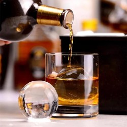 Cafemarkt قالب صنع الثلج الكروي المكون من 4 غرف، أسود - 5