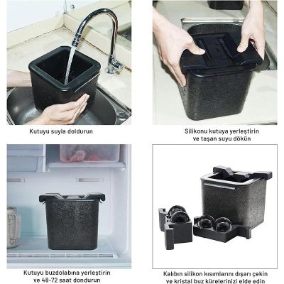 Cafemarkt 4 Chamber Sphere Ice Making Mould, Black - Cafemarkt