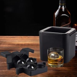 Cafemarkt 4 Chamber Sphere Ice Making Mould, Black - Cafemarkt (1)