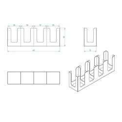 Cafemarkt 4 Compartment 14 Oz Cup Compatible Cardboard Cup Stand - 4
