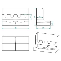 Cafemarkt 4 Compartment 16 Oz Cardboard Cup 2 Compartment Mixer Sugar 2 Compartment Tea Stand, Black - 4