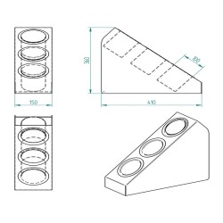 Cafemarkt 4 отделения 16 унций Картонный стакан 3 отделения Соломинка для размешивания и подставка для конфет, черный - 4