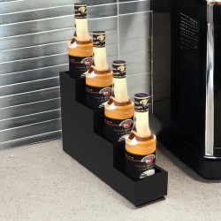 حامل شراب وصلصة Cafemarkt 4 مقصور 4 طبقات، أسود - 4