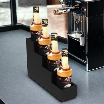 Cafemarkt 4 Compartment 4 Layers Syrup and Sauce Stand, Black - Cafemarkt