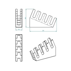 Cafemarkt Подставка для стаканов из картона с 4 отделениями в шахматном порядке на 8 унций, черная - 3