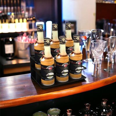 Cafemarkt 6 Bölmeli 2 Katlı Şurup ve Sos Standı, Siyah - Cafemarkt