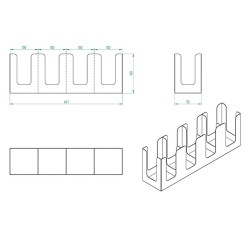 Cafemarkt 7 Compartment Cardboard Cup 2 Compartment Stirrer and Candy Stand, Black - 8