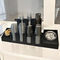 Cafemarkt Картонный стакан с 7 отделениями, 2 отделениями для размешивания и подставкой для конфет, черный - 3