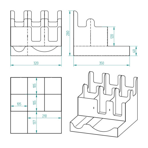 Cafemarkt 8 Bölmeli 8-16 Oz Bardak Uyumlu Karton Bardak ve Kapak Standı - 5