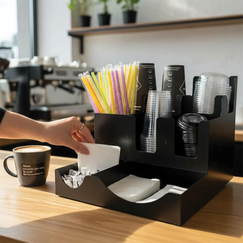 Cafemarkt 8 Bölmeli 8-16 Oz Bardak Uyumlu Karton Bardak ve Kapak Standı - 3