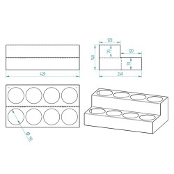 حامل شراب وصلصة Cafemarkt 8 حجرة ذات طبقتين، أسود - 3