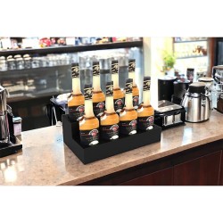 حامل شراب وصلصة Cafemarkt 8 حجرة ذات طبقتين، أسود - 4