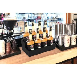 حامل شراب وصلصة Cafemarkt 8 حجرة ذات طبقتين، أسود - 5