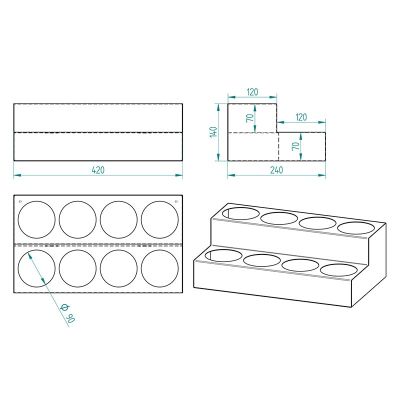 Cafemarkt 8 Compartment 2-Tier Syrup and Sauce Stand, Black - Cafemarkt