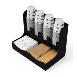 Cafemarkt 8 Oz Bardak Uyumlu Karton Bardak Standı, 32x20x25 cm, Siyah - 9