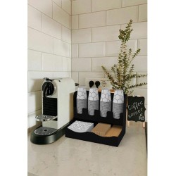 Cafemarkt حامل أكواب من الورق المقوى متوافق مع الأكواب الكرتونية سعة 8 أونصة، أسود - 3