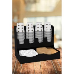 Cafemarkt حامل أكواب من الورق المقوى متوافق مع الأكواب الكرتونية سعة 8 أونصة، أسود - 10