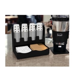 Cafemarkt حامل أكواب من الورق المقوى متوافق مع الأكواب الكرتونية سعة 8 أونصة، أسود - 11