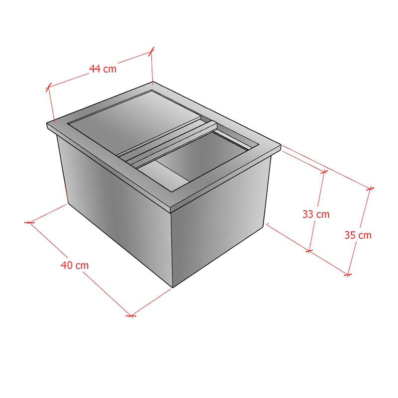 Cafemarkt Built-in Ice Pool with Sliding Door, 60x44x35 cm - Cafemarkt