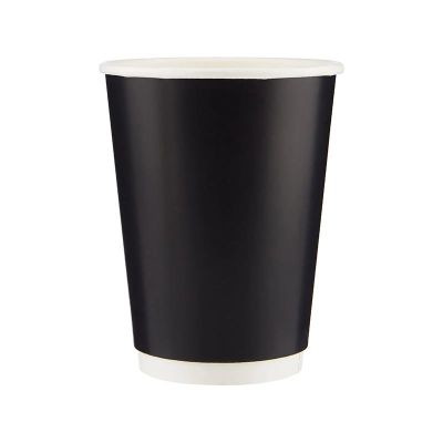 Cafemarkt Çift Katman Sıcak İçecek Karton Bardak, 8 oz, Siyah - 1