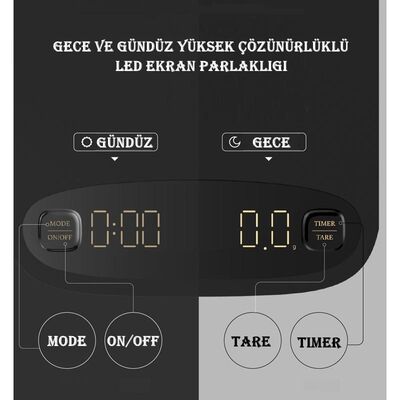 Escobarista Dijital Hassas Tartı, Led Ekranlı, Demleme Profilli - 3