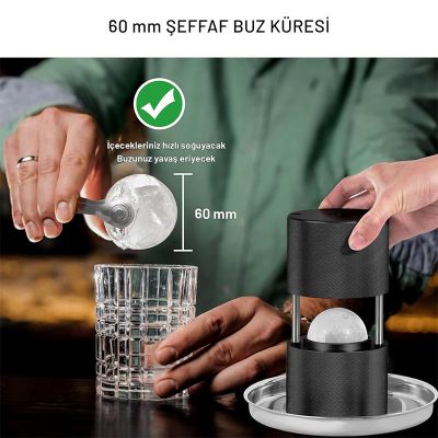 Cafemarkt Küre Buz Yapıcı Set, Siyah - 3