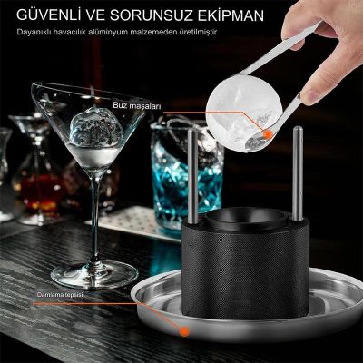 Cafemarkt Küre Buz Yapıcı Set, Siyah - 4