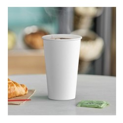 Cafemarkt Single Layer Hot Beverage Cardboard Cup, 16 oz, White - Cafemarkt (1)