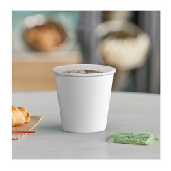 Cafemarkt Single Layer Hot Beverage Cardboard Cup, 8 oz, White - Cafemarkt (1)