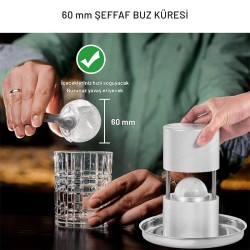 Cafemarkt Sphere Ice Maker Set, Silver - 3