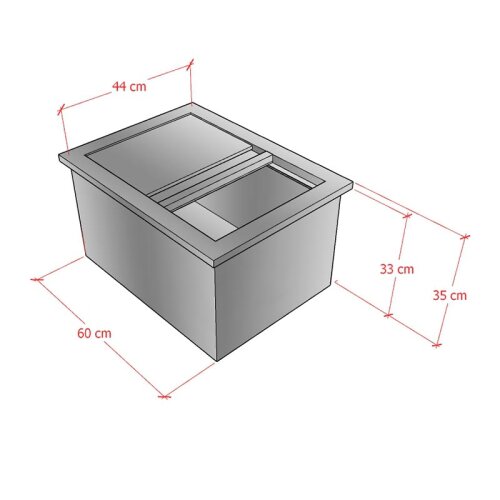 Cafemarkt حوض ثلج مدمج مع باب منزلق، 60 × 44 × 35 سم - Cafemarkt (1)