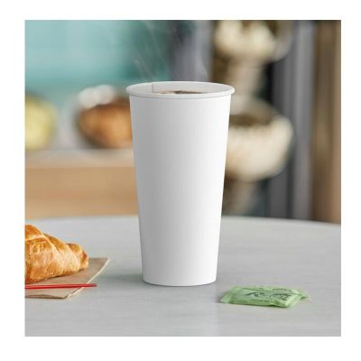 Cafemarkt Tek Katman Sıcak İçecek Karton Bardak, 22 oz, Beyaz - 2