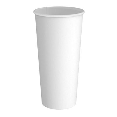 Cafemarkt Tek Katman Sıcak İçecek Karton Bardak, 22 oz, Beyaz - 1