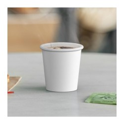 Cafemarkt Tek Katman Sıcak İçecek Karton Bardak, 4 oz, Beyaz - Thumbnail