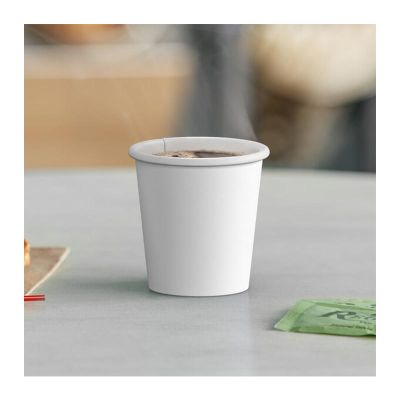 Cafemarkt Tek Katman Sıcak İçecek Karton Bardak, 4 oz, Beyaz - 2