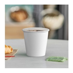 Cafemarkt Tek Katman Sıcak İçecek Karton Bardak, 7 oz, Beyaz - Thumbnail