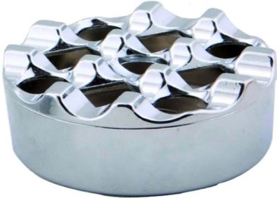 Cafemarkt Yuvarlak Kafesli Zamak Küllük, 9 cm, Krom - 1