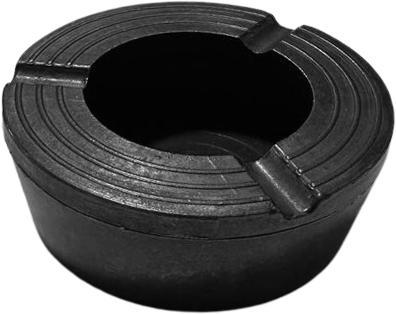 Cafemarkt Yuvarlak Zamak Küllük, 8 cm, Siyah - 1